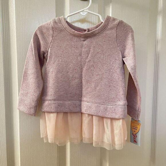 Cat & Jack Pink Tulle Sparkle Sweatshirt Top Girls Size 2T NWT - Picture 1 of 10